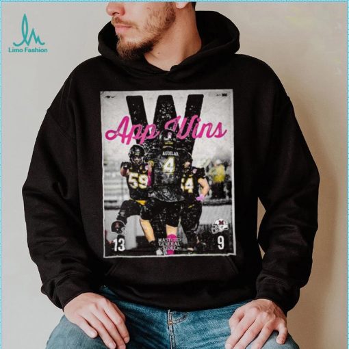 Appalachian state mountaineers football app wins 13 9 become 2023 cure bowl champions poster shirt