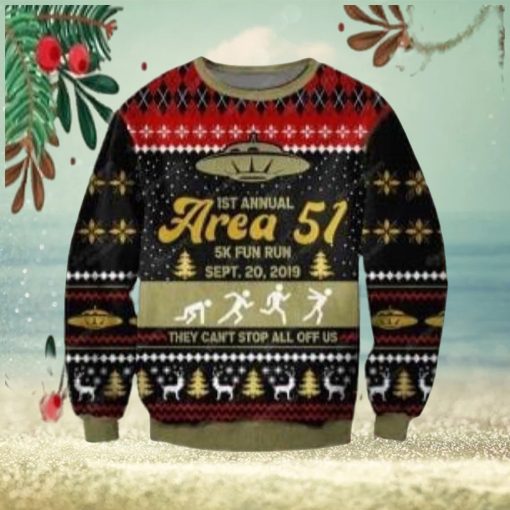 Area 51 3D Knitting Pattern Print Ugly Christmas Sweater Perfect Holiday Gift