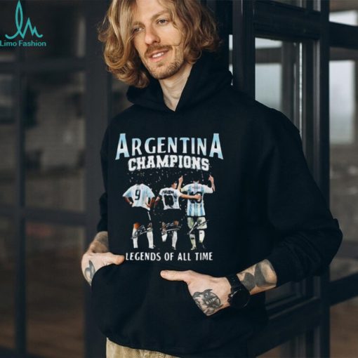 Argentina Champions Legends Of All Time Signatures T Shirt