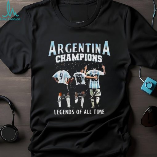 Argentina Champions Legends Of All Time Signatures T Shirt