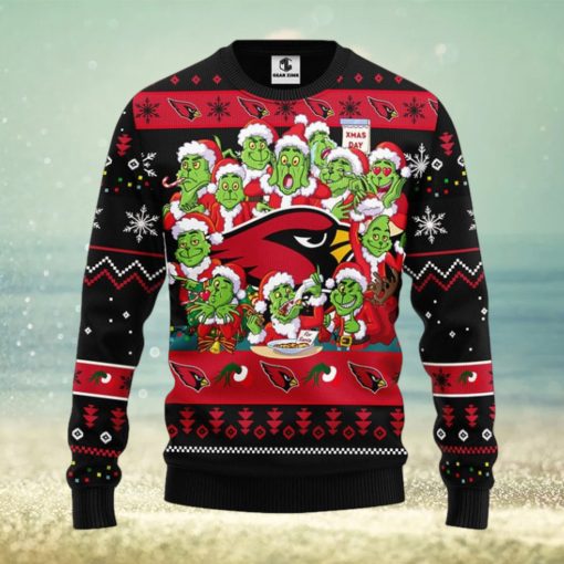 Arizona Cardinals 12 Grinch Xmas Day Christmas Ugly Sweater