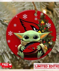 Arizona Cardinals Baby Yoda NFL 2023 Christmas Tree Decorations Ornament
