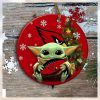 Baby Yoda Hug Guns N Roses Logo For Fans Christmas Tree Decorations 2023 Holiday Ornament