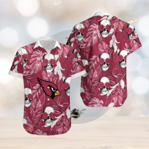 Arizona Cardinals Coconut Leaves And Skulls Hawaii Shirt Summer Collections