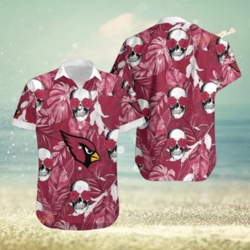 Arizona Cardinals Coconut Leaves And Skulls Hawaii Shirt Summer Collections