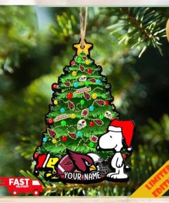 Arizona Cardinals Customized Your Name Snoopy And Peanut Ornament Christmas Gifts For NFL Fans