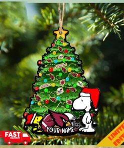 Arizona Cardinals Customized Your Name Snoopy And Peanut Ornament Christmas Gifts For NFL Fans