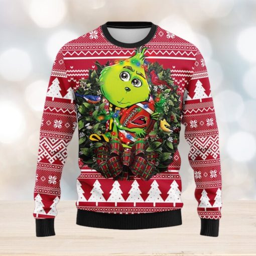 Arizona Cardinals Grinch Hug Christmas Ugly Sweater