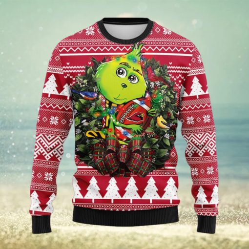 Arizona Cardinals Grinch Hug Christmas Ugly Sweater