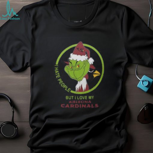 Arizona Cardinals NFL Christmas Grinch Shirt I Hate People But I Love My Arizona Cardinals