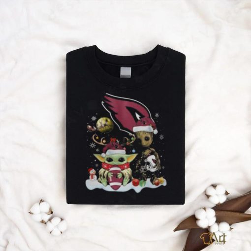 Arizona Cardinals Shirt Baby Yoda And Groot Santa Christmas shirt