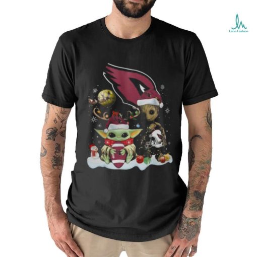 Arizona Cardinals Shirt Baby Yoda And Groot Santa Christmas shirt