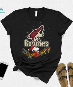 Arizona Coyotes NHL Santa Snoopy and Woodstock Christmas T Shirt, hoodie, sweater, long sleeve and tank top Arizona Coyotes NHL Santa Snoopy and Woodstock Christmas T Shirt