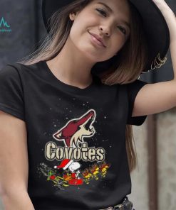 Arizona Coyotes NHL Santa Snoopy and Woodstock Christmas T Shirt, hoodie, sweater, long sleeve and tank top Arizona Coyotes NHL Santa Snoopy and Woodstock Christmas T Shirt