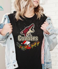 Arizona Coyotes NHL Santa Snoopy and Woodstock Christmas T Shirt, hoodie, sweater, long sleeve and tank top Arizona Coyotes NHL Santa Snoopy and Woodstock Christmas T Shirt