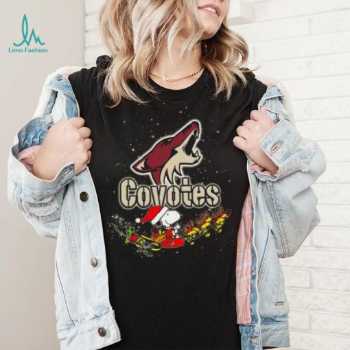 Arizona Coyotes NHL Santa Snoopy and Woodstock Christmas T Shirt