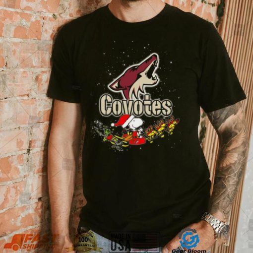 Arizona Coyotes NHL Santa Snoopy and Woodstock Christmas T Shirt