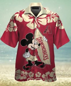 Arizona Diamondbacks Mickey Mouse Short Sleeve Button Up Tropical Hawaiian Shirt