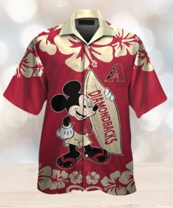 Arizona Diamondbacks Mickey Mouse Short Sleeve Button Up Tropical Hawaiian Shirt