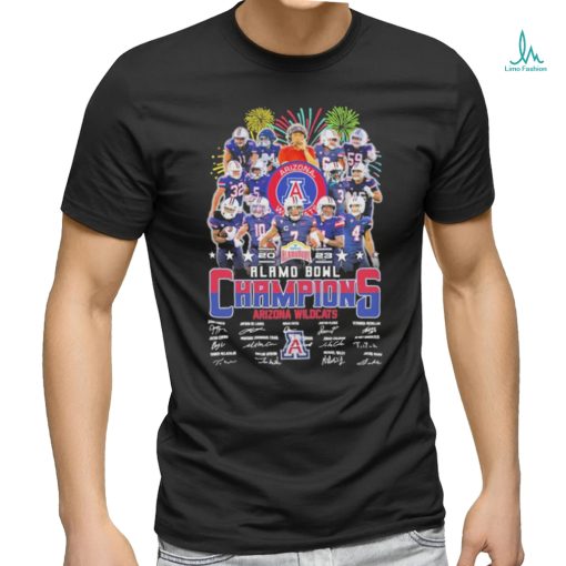 Arizona wildcats 2023 alamo bowl champions team player name signature shirt