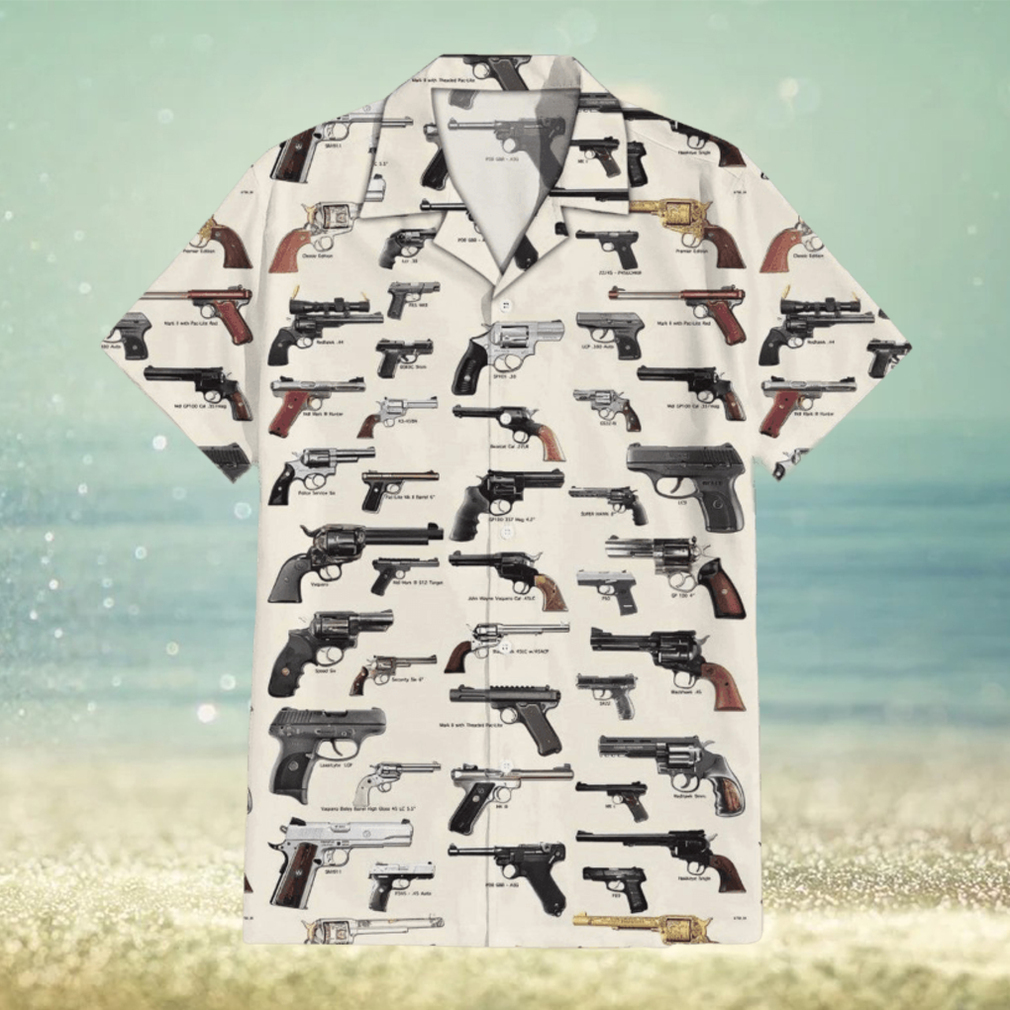 Armory Pistol Globe Collection Hawaiian Shirt Armory Pistol Globe Collection Hawaiian Shirt