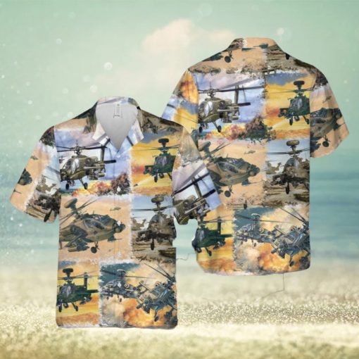 Army Boeing AH 64 Apache Summer Beach Gift 3D Hawaiian Shirt