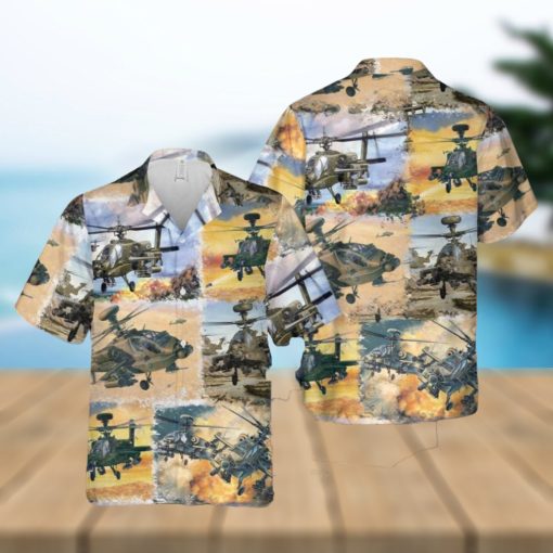 Army Boeing AH 64 Apache Summer Beach Gift 3D Hawaiian Shirt