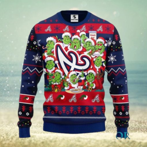 Atlanta Braves 12 Grinch Xmas Day Ugly Christmas Sweater