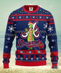 Atlanta Braves Funny Grinch Ugly Christmas Sweater