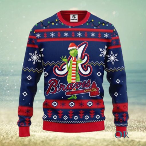 Atlanta Braves Funny Grinch Ugly Christmas Sweater