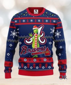 Atlanta Braves Funny Grinch Ugly Christmas Sweater