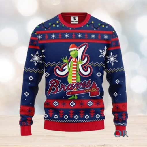 Atlanta Braves Funny Grinch Ugly Christmas Sweater