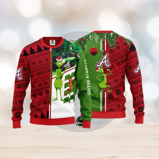 Atlanta Braves Grinch & Scooby doo Christmas Ugly Sweater 1