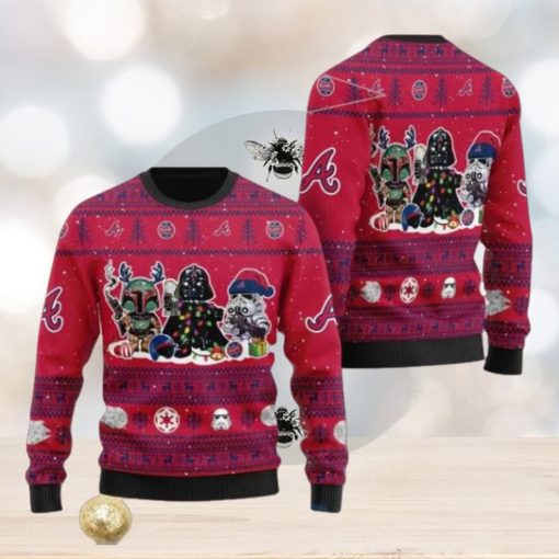 Atlanta Braves Star Wars Ugly Christmas 3D Sweater