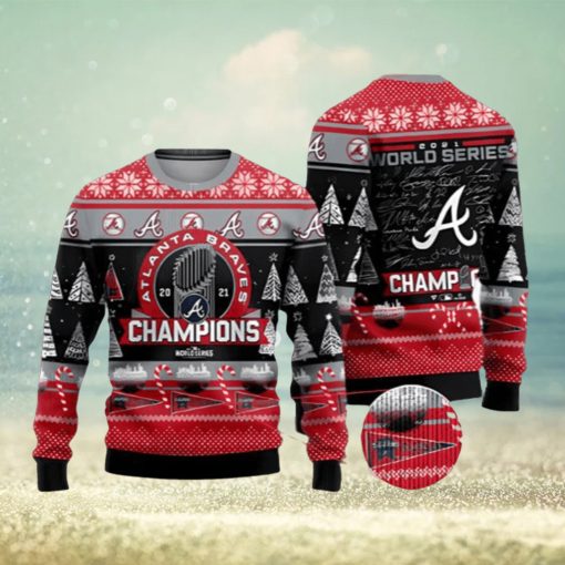 Atlanta Braves WinCraft 2023 World Series Champions Ugly Christmas Sweater 3D Printed Men And Women Holiday Gift