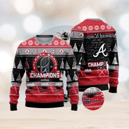 Atlanta Braves WinCraft 2023 World Series Champions Ugly Christmas Sweater 3D Printed Men And Women Holiday Gift