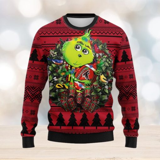 Atlanta Falcons Grinch Hug Christmas Ugly Sweater