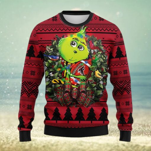 Atlanta Falcons Grinch Hug Christmas Ugly Sweater