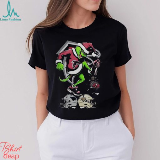 Atlanta Falcons Shop The Grinch Atlanta Falcons Stomp On NFL Teams Christmas T Shirt