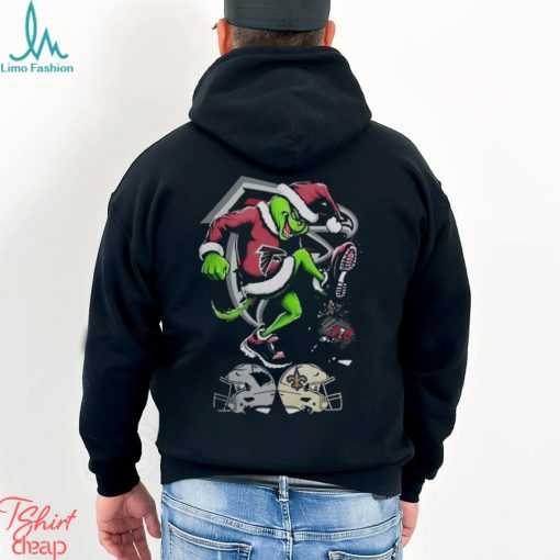 Atlanta Falcons Shop The Grinch Atlanta Falcons Stomp On NFL Teams Christmas T Shirt