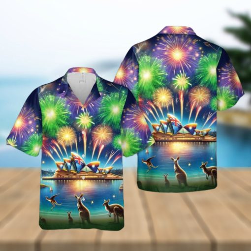 Australia Day With Firework Hawaiian Shirt