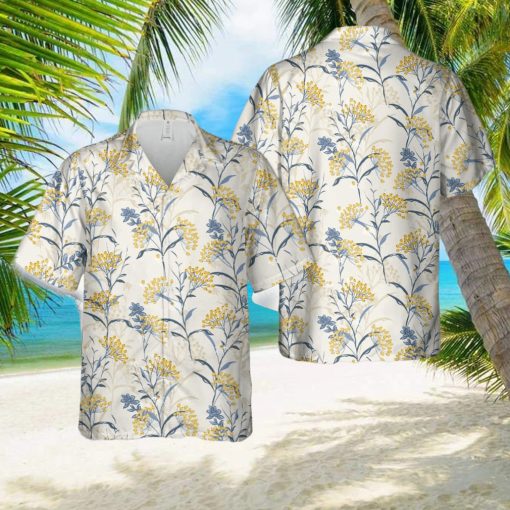 Autumn seamless pattern vector with yellow berries and leaves Hawaiian Shirt
