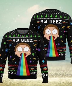 Aw Geez Rick and Morty Ugly Christmas Sweater