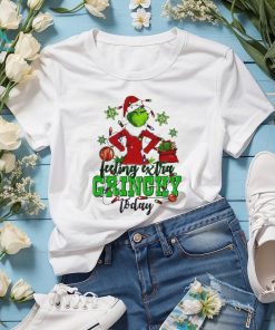 Awesome Santa Grinch Feeling Extra Today Christmas Lights T shirt