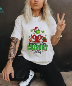 Awesome Santa Grinch Feeling Extra Today Christmas Lights T shirt
