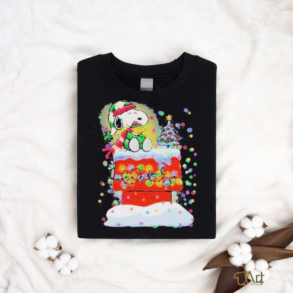 Awesome Snoopy And Woodstock Hat Santa Light Tree Christmas T shirt Awesome Snoopy And Woodstock Hat Santa Light Tree Christmas T shirt