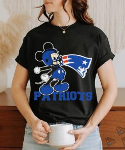 Awesome mickey Mouse cartoon NFL New England Patriots football player helmet logo shirt