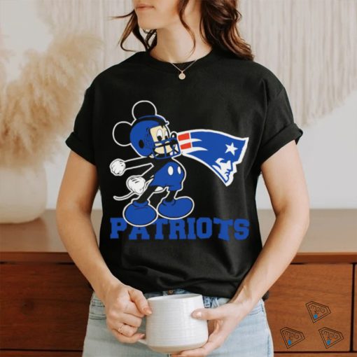 Awesome mickey Mouse cartoon NFL New England Patriots football player helmet logo shirt