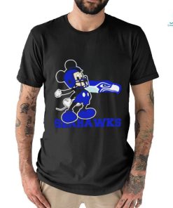Awesome mickey Mouse cartoon NFL Seattle Seahawks football player helmet logo shirt