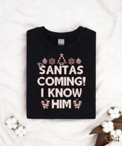 Awkward Styles Santas Coming I Know Him Christmas Shirts for Kids Holiday T Shirt
